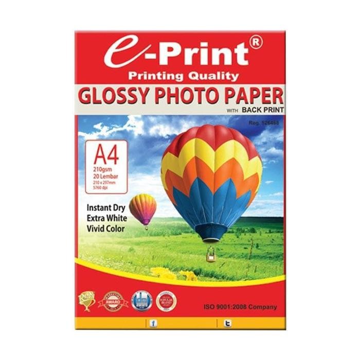 

Pilihan- Eprint Glossy Photo Paper A4 210Gsm Back Print