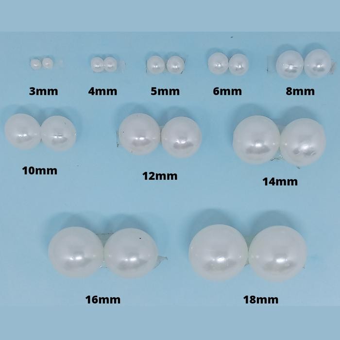 Mute Mote Manik Manik Payet Mutiara Sentetis Bulat Putih