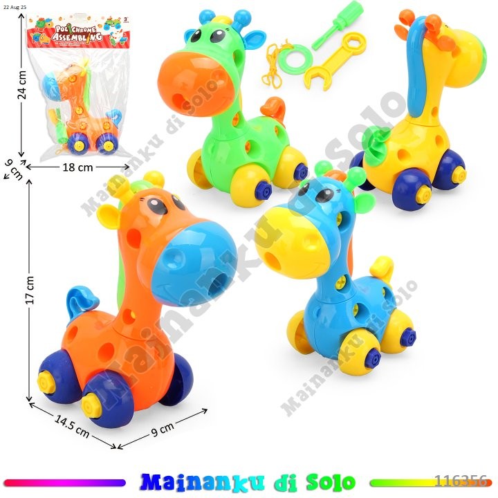 [Mainanku] Mainan DIY Hewan Jerapah + Obeng dan Tali Polichrome Assembling