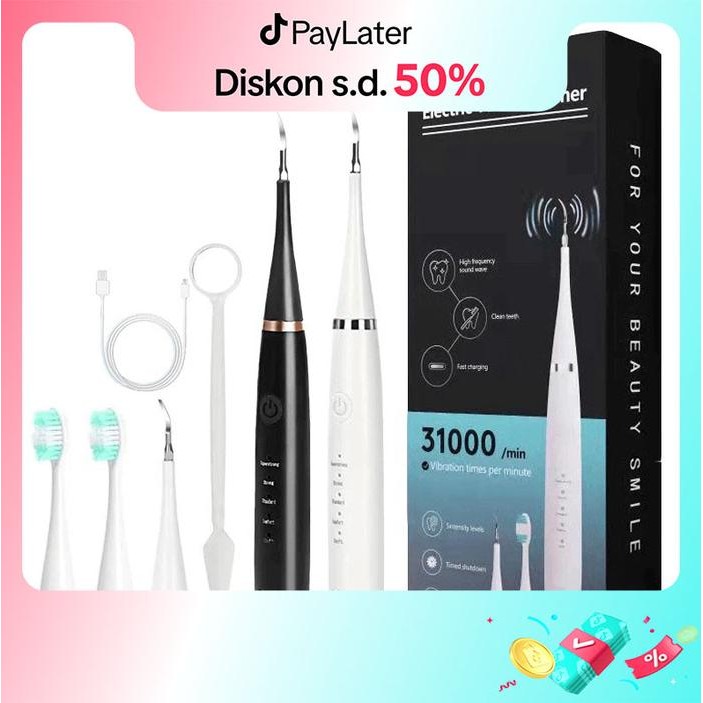 Smart Ultrasonic Scaling Alat Pembersih Karang Plak Sikat Gigi Electric 1 Set Dental Scaling