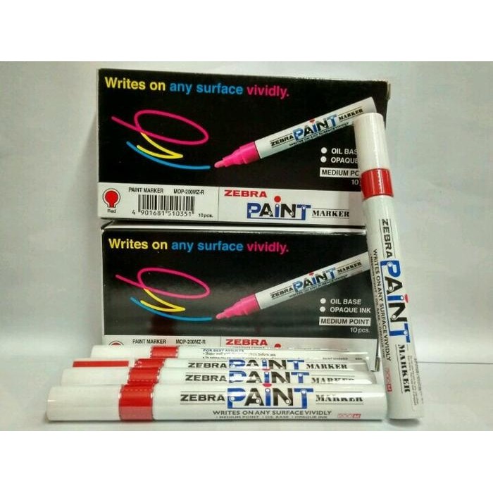 

Bisa E-Katalog! Spidol Paint Marker Zebra Merah- Medium Point Isi 10 Pcs Merah