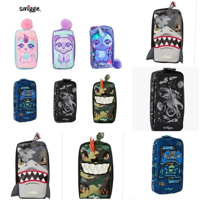

SMIGGLE PENCIL CASE SHARK, DINO BUDZ, GAME, SILVER DINO, SMILE, CATUNI