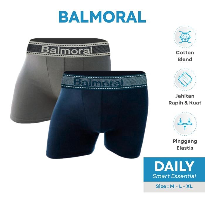 BALMORAL DAILY CELANA DALAM PRIA BOXER 2 PCS RAYON SPANDEX BX.A.008