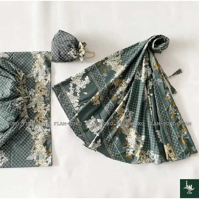 muna TOKO FLAM MUKENA ANAK TANGGUNG ALENA 2IN1 RESLETING KATUN TRAVEL