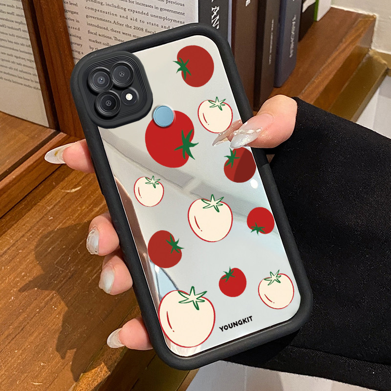 Casing Hp OPPO A15 A15s A35 Case Softcase Kesing Stroberi Hitam Cesing Cantik silikon kasing Casing 