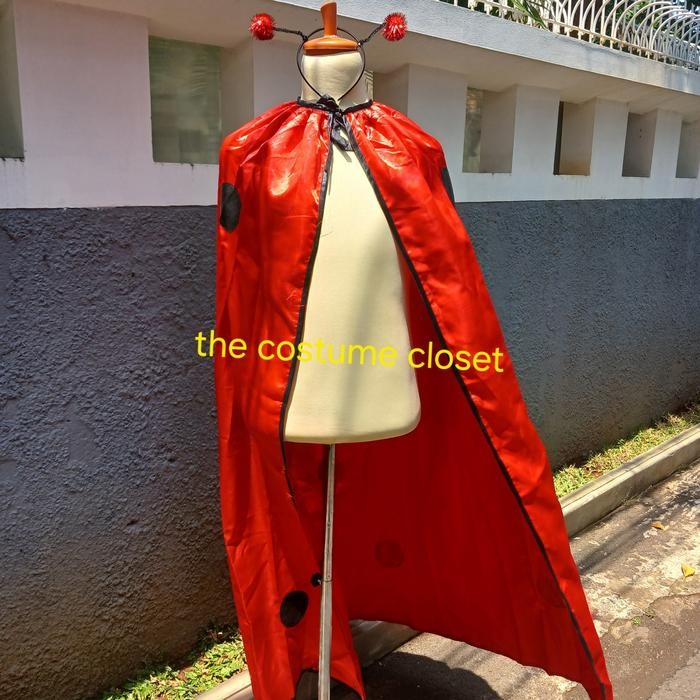 ladybug cape (kostum jubah kepik)