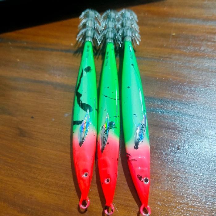 Terbaik Metal Jig Cumi 125Gr Ranjau Tiga Umpak Sangat Kuat 100% Ori