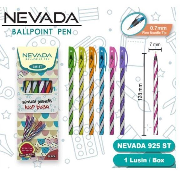 

New (12pcs) Pulpen Nevada - Bolpoin Ulir - Bolpen Unik - Pen Lilin Murah 0.7mm