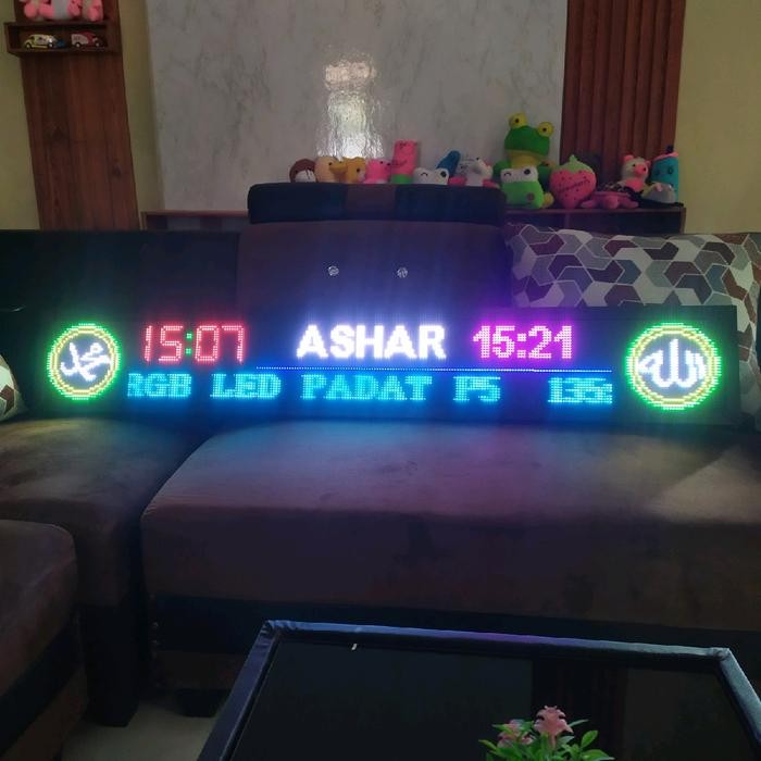 jam digital masjid rgb 140x20cm, jam masjid, jadwal sholat #jammasjid #jamrunningtext #jamdigital