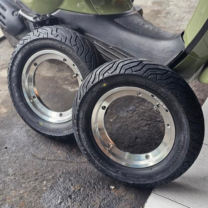 Paket Velg Tubeless Vespa Ring 10 Vrossi & Ban Delitire Sc109