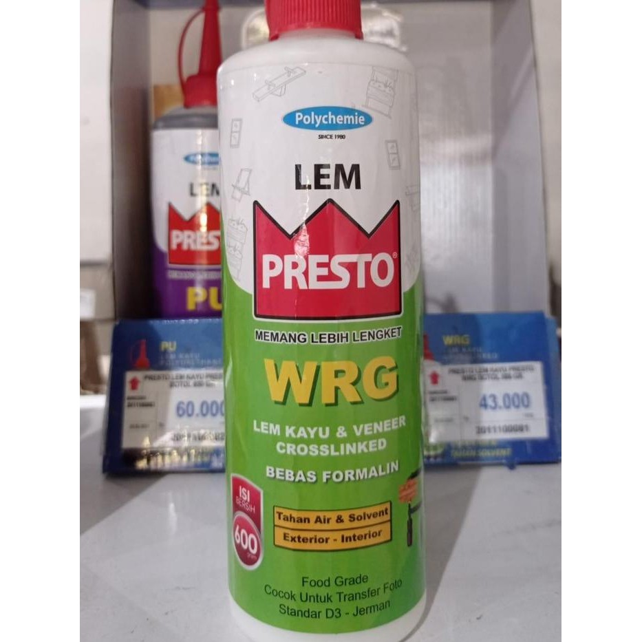 Pilihan- Presto Lem Kayu Presto Wrg Botol 600Gr