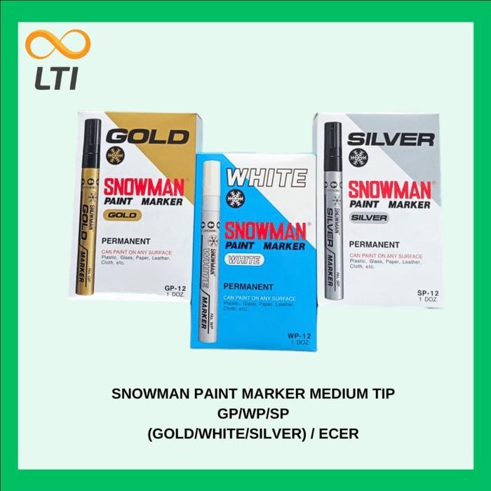 

OJ Spidol Snowman Paint Marker / Spidol Permanent / Gold / Silver / White