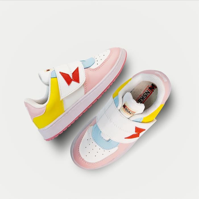 Piero Kidswear - - Sepatu Anak Perempuan Olahraga Sekolah Original Premium - Wins Low Rainbow