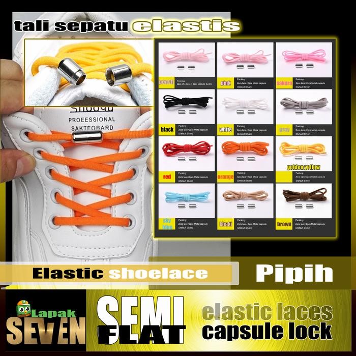 Pilihan- Tali Sepatu Elastis Fleksibel Shoelace Pipih