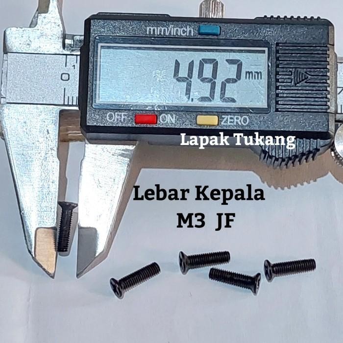 100pcs Baut Hitam JF M3x14 M3x16 Countersunk M3