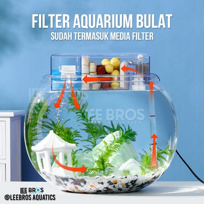 Filter Aquarium Bulat / Fish Bowl Filter / Aquarium Bulat / Fish Bowl