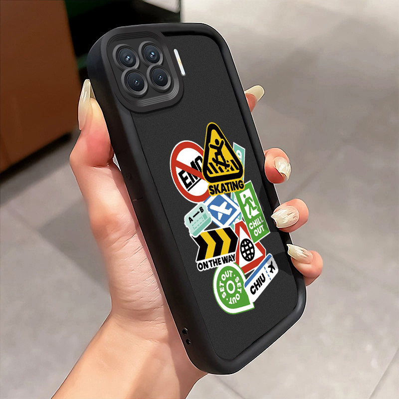 Casing Hp OPPO A93 F17 Pro OPPO Reno 4F Reno 4 Lite Case Casing pola Kartu petunjuk Kesing HP Kasing