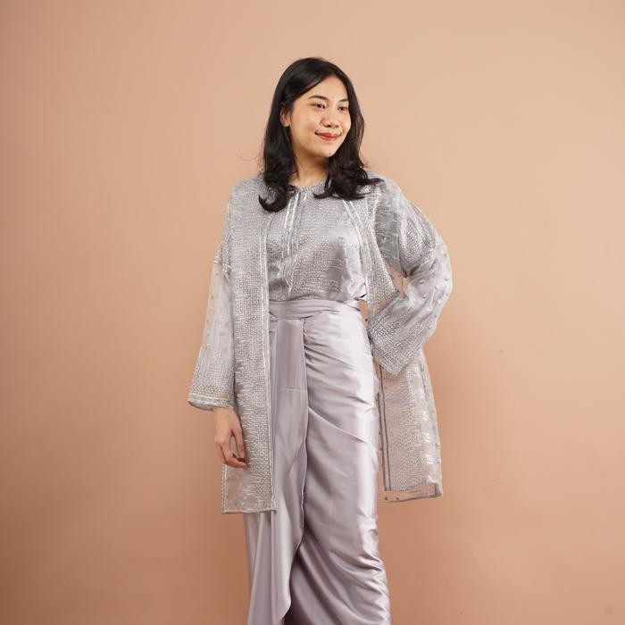 Z_L_  Setelan 3 In 1 Outer Organza Rok Pola (Ameena) Lilit Silk Wanita Muslim Soft