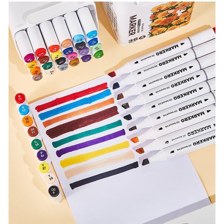 Spidol Permanen Warna Warni Double Head / Art Marker Premium Stationery