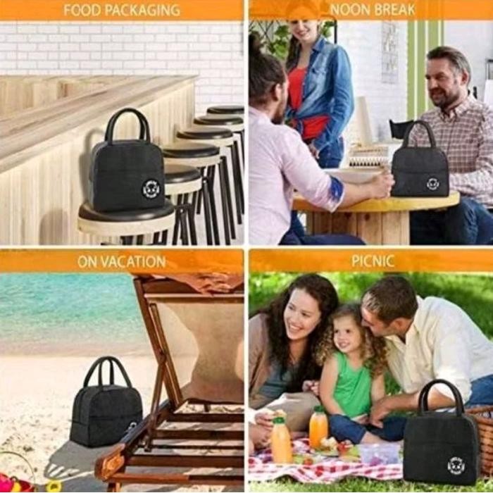 DISKON Tas Buat Untuk Tempat Wadah Bekal Nasi Lunch Box Bag Makan Makanan Bekal Anak Dewasa Cowok