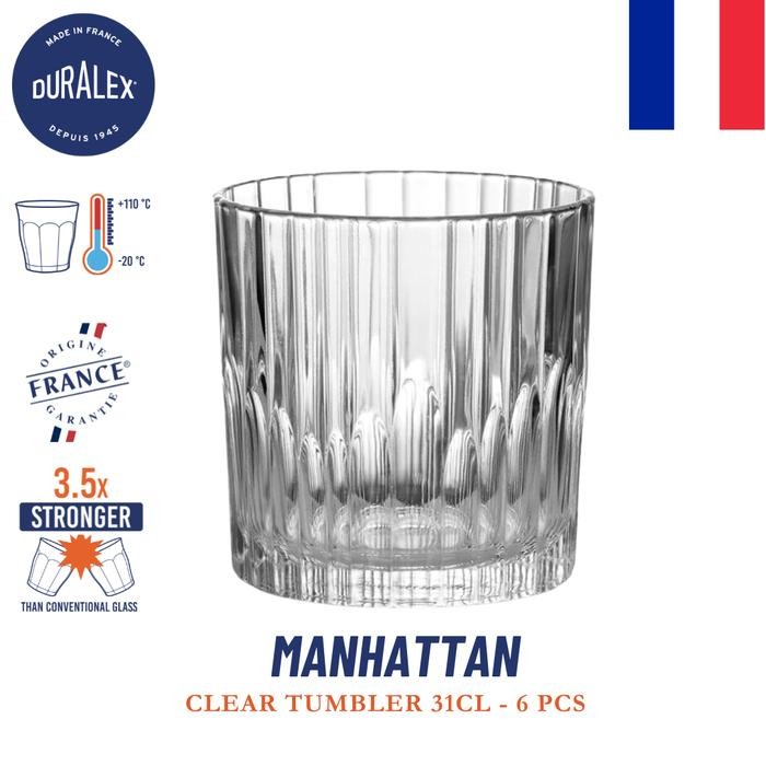 ORIGINAL Duralex Manhattan Gelas Kopi uk 310 ml ( tempered glass ) - Set of 6 READY STOCK