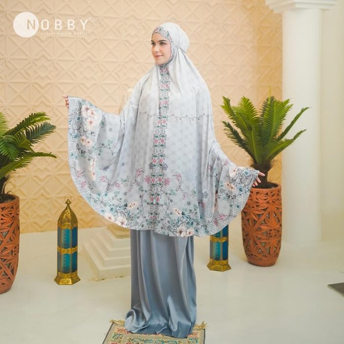 Nobby Ranti Mukena Bahan Marry Silk Mukena Premium, Lembut dan Elegan Motif Floral