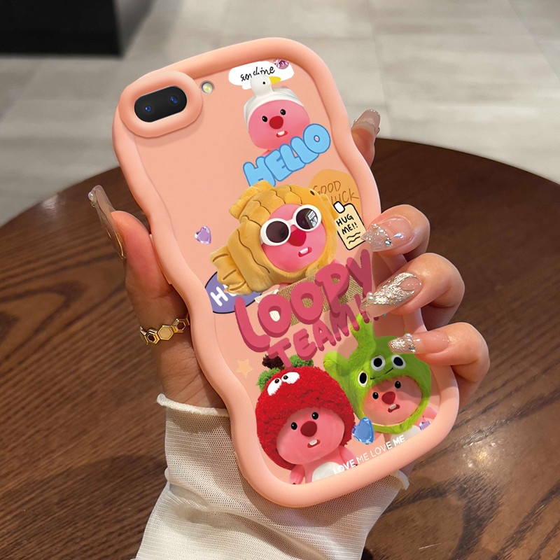 Casing HP Untuk OPPO A5 A3s A12E Realme C1 Case Boneka warna pink ponsel Girls' favorites Kesing Ces