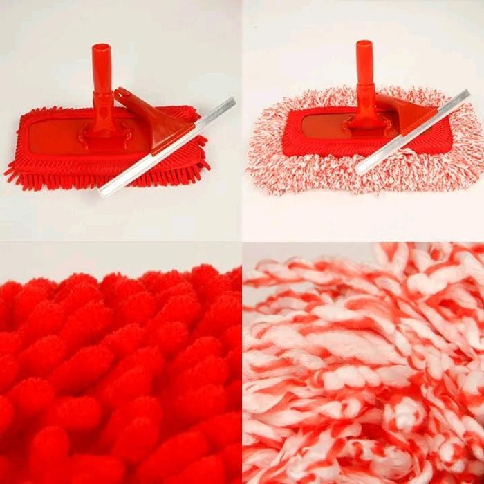 Alat Pembersih Rumah /Pel Dinding/Kaca 2In1 / Multi Fungsi Tinggi 240Cm Karet Merah Stainless Lantai