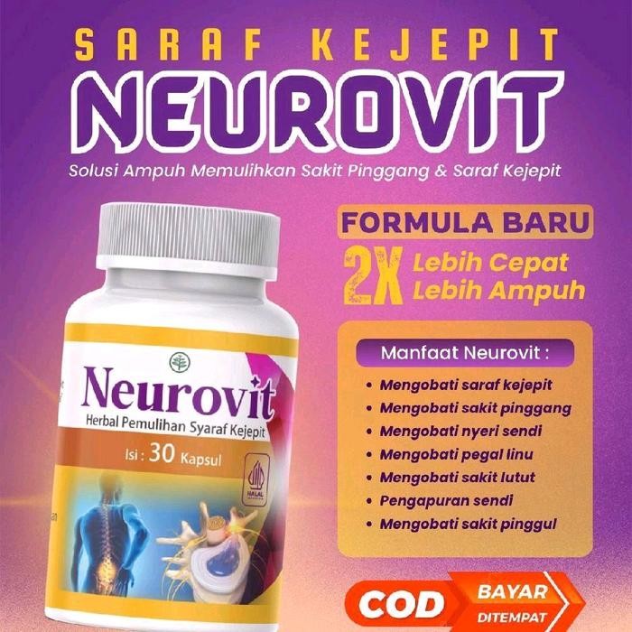 NEUROVIT HERBAL ALAMI UNTUK SYARAF KEJEPIT HNP MEMBANTU MEREDAKAN NYERI SARAF / ASAM URAT / KEBAS