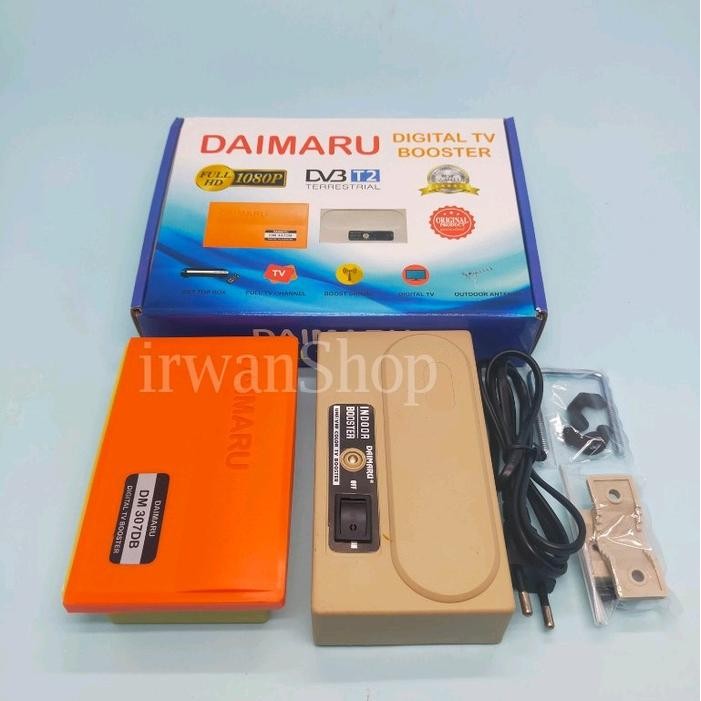 3j4e- Booster Antena Tv Digital Uhf Daimaru Komplit Indoor Outdoor