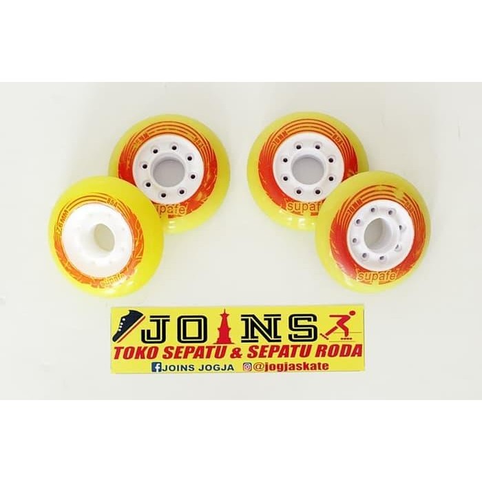 WHEEL RODA SEPATU RODA MERK SUPAFE YELLOW 76MM