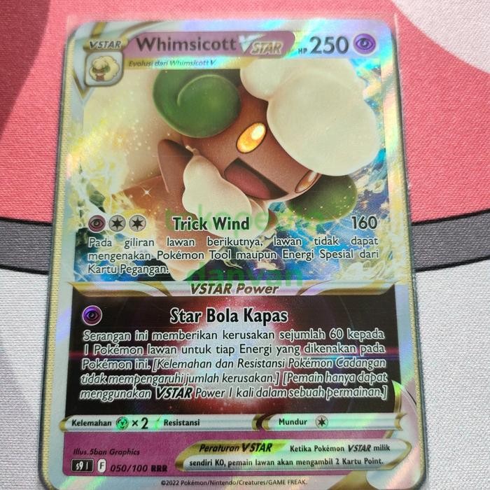 j225- Whimsicott Vstar Rrr Pokemon Tcg Indonesia
