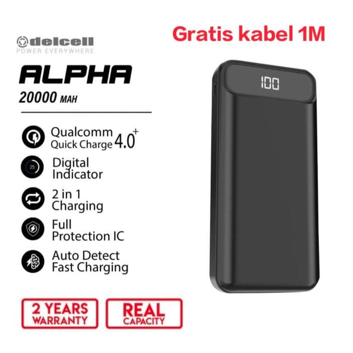 Terlaris powerbank delcell alpha 20000 mah garansi resmi SALE