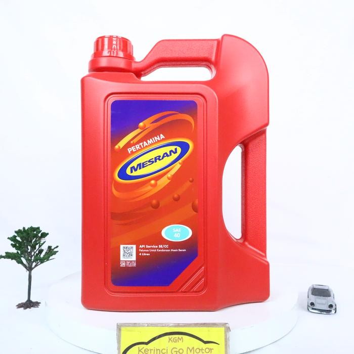 PERTAMINA MESRAN SAE 40 4 LITER API SE/CC OLI MOBIL MESIN BENSIN PELUMAS 4 LANGKAH ORIGINAL