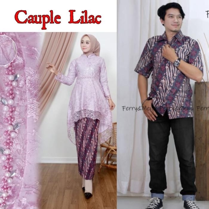 ypa5- Couple Kebaya Lesti Kejora Set Batik Lengan Pendek