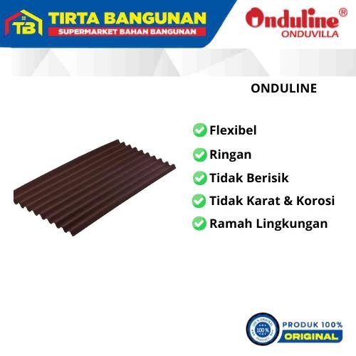 (Promo) ONDULINE ATAP / GENTENG RINGAN DAN FLEXIBEL BAHAN ASPAL 200 X 95 X 0.3 CM Kayu Baja Terlaris