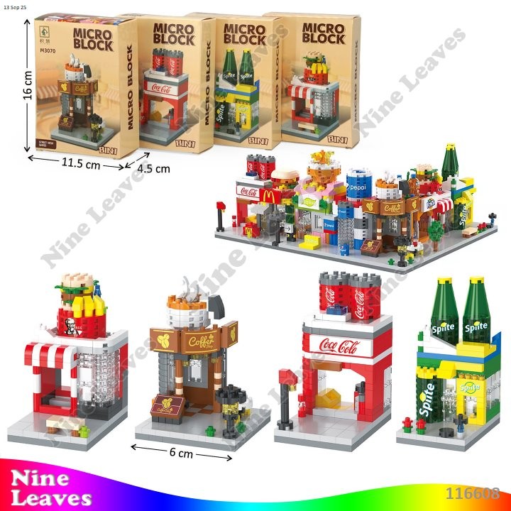 Mainan Anak Mini Block Toko Makanan Micro Block Mainan Edukasi Balok