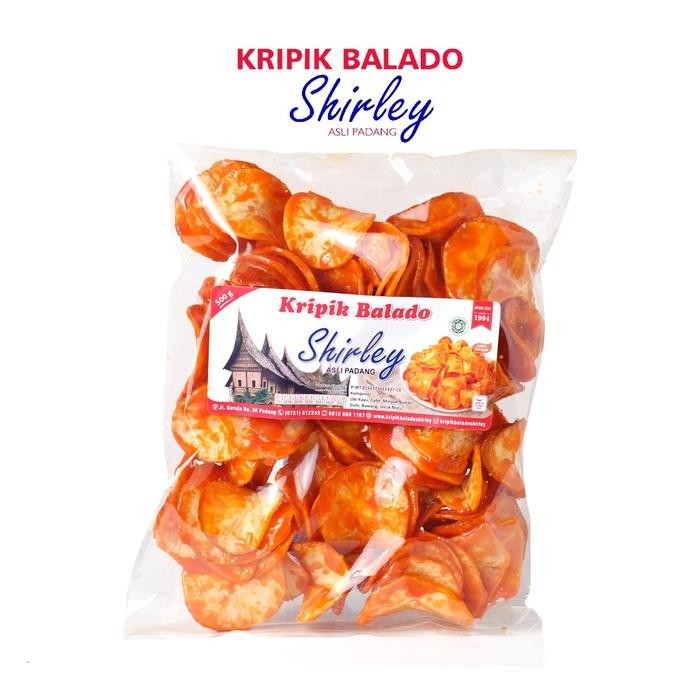 ORIGINAL! Shirley Kripik Balado Bulat Shirley 500gr - Kripik Singkong Balado / Sanjay Balado Padang