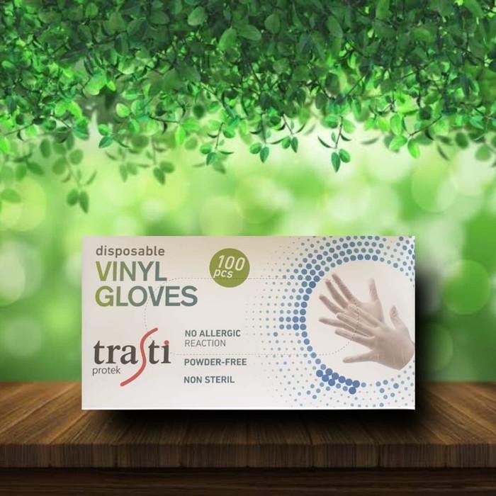 KJB hand glove vinyl/hand glove latex/hand glove sensii warna biru ukr M