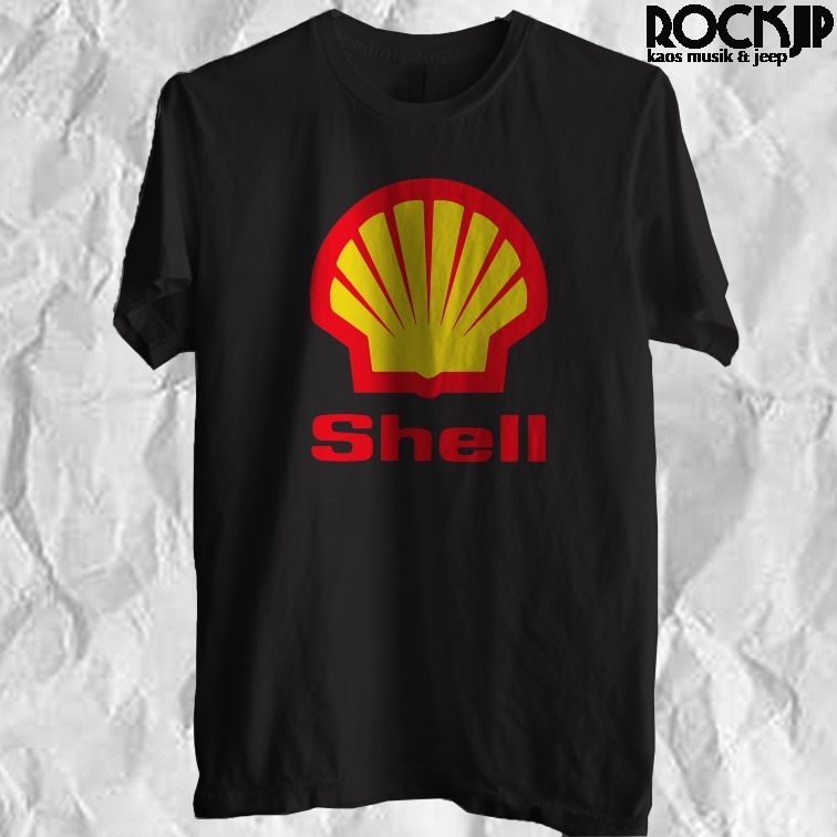 Jual Kaos Baju Distro Pria Wanita Balap Racing Pria Keren Shell Logo Hitam