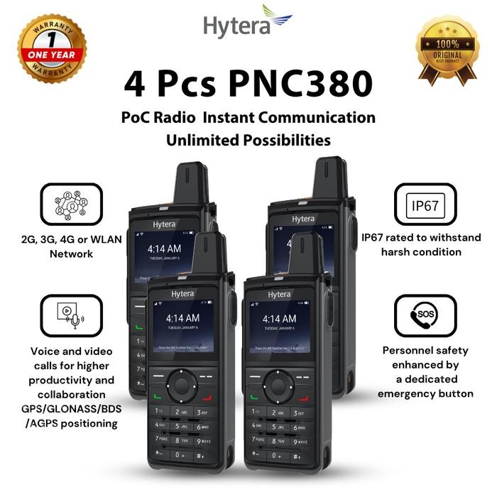 HYTERA (4PCS) POC RADIO INSTANT COMMUNICATION UNLIMITED POSSIBILITIES