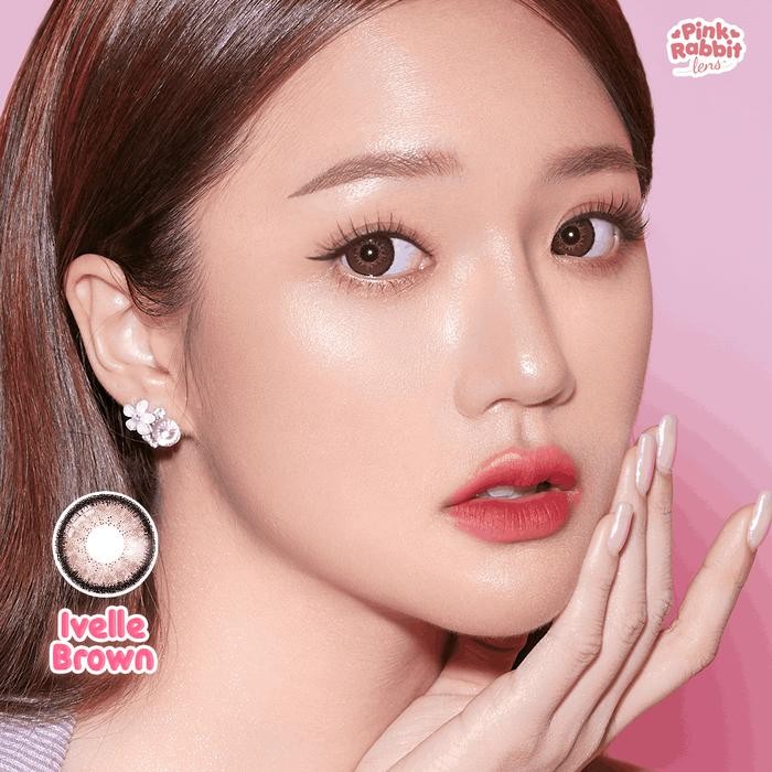 lxek- Pinkrabbit Softlens Ivelle Brown - Normal, Minus 0.5 S/D 10.00 (1Pcs/Sebelah)