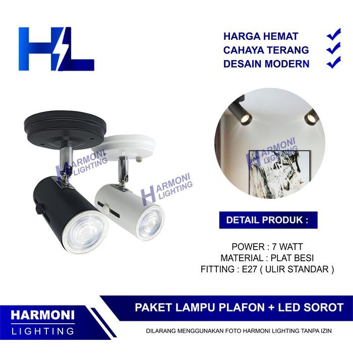 Terlaris Paket Lampu Sorot LED 3 Watt 7 Watt Spotlight Spot Tempel Plafon 3W 7W SALE