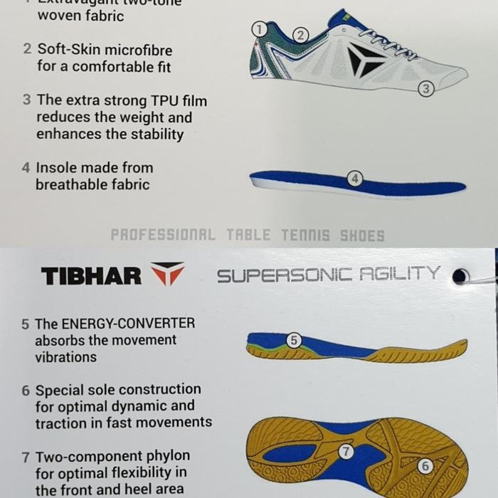 Tibhar SUPERSONIC AGILITY, Sepatu tenis meja, New arrival 