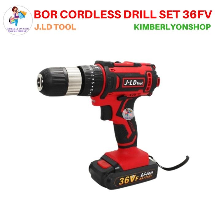 MESIN BOR BATERAI BOR LISTRIK BATERAI CAS 36 VF JLD CORDLESS DRILL SET