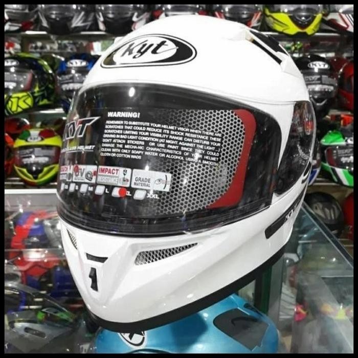 HELM KYT K2 RIDER SOLID WHITE 2 VISOR