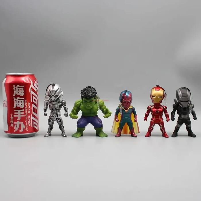 HOT SALE FIGURE AVENGER CHIBI HULK IRON MAN ULTRON VISION WARMACINE DASHBOARD TERMURAH