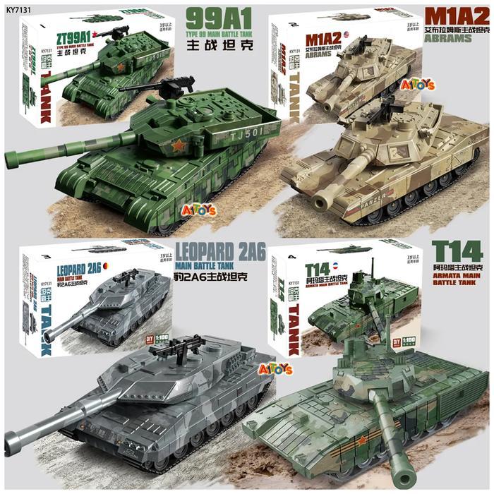 Tokosiles_78 - Mainan Tank Mainan Tank T99 Tank Leopard 2A6 Tank M1A2 Abrams Tank T14