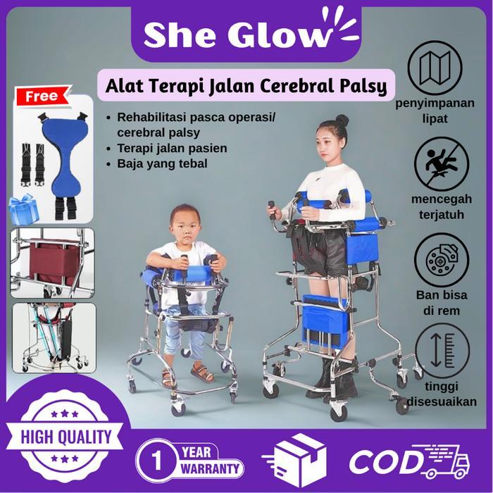 Terlaris She Glow ( 1 Tahun) Walker Anak Cerebral Palsy/ Terapi Jalan Anak/Ketinggian Yang Dapat