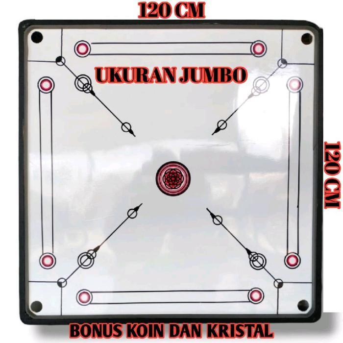 NEW MEJA KARAMBOL/PAPAN KARAMBOL JUMBO 120 X 120 CM BONUS KOIN DAN KRISTAL ( TERMURAH ) BOARD GAMES